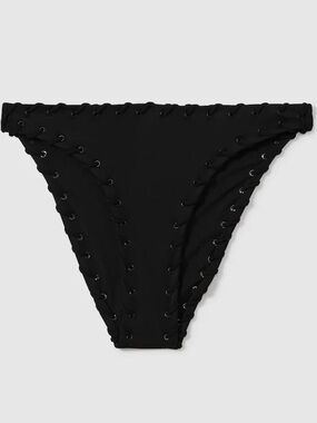 NWT Good American Whip Stitch Bikini Bottoms in Black Size 2X